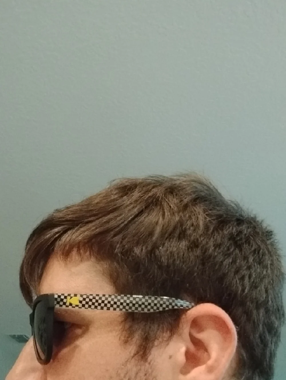 Kid's Black Knockarounds Frame Sunglasses with Checkered Arms